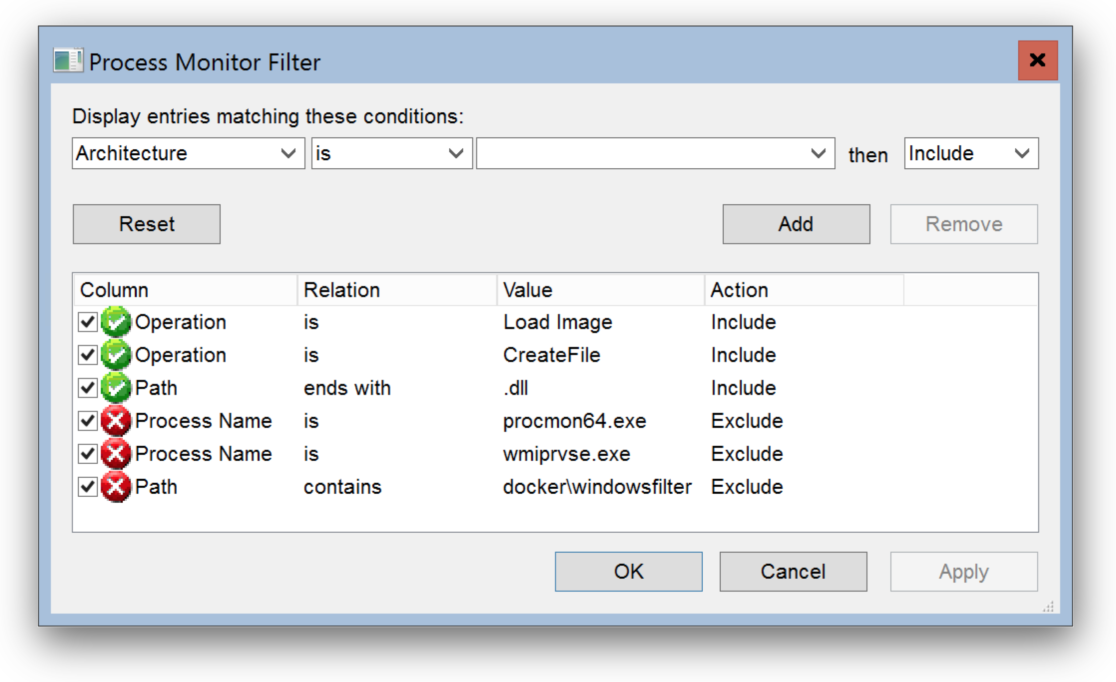 define procmon filter