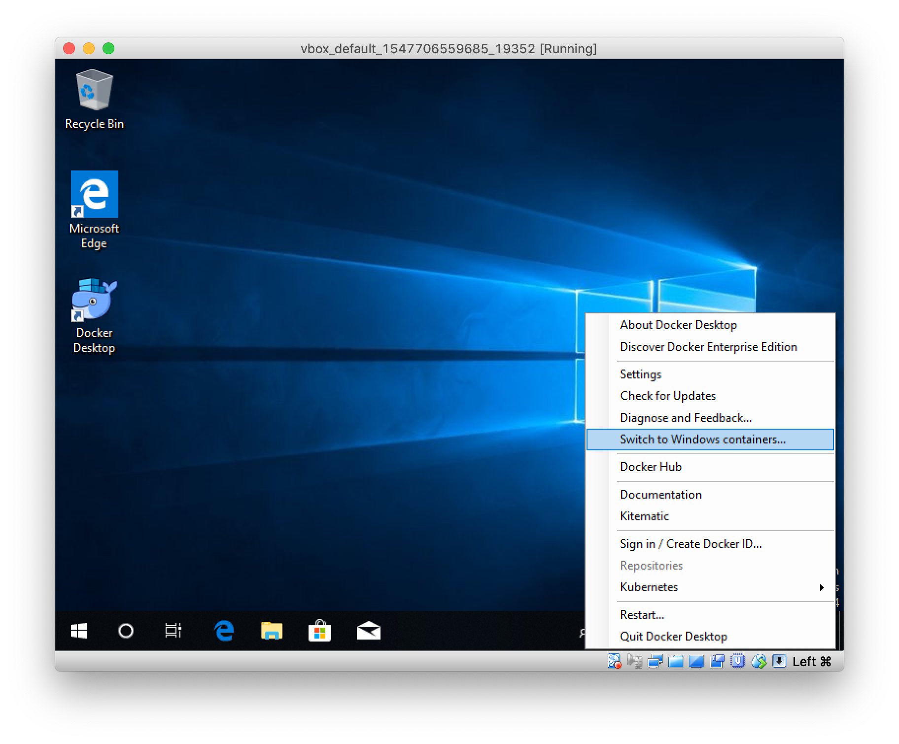 run linux vm on windows 10